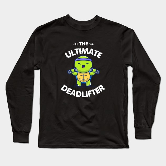 Funny Turtle in Gym Long Sleeve T-Shirt by Fj Greetings